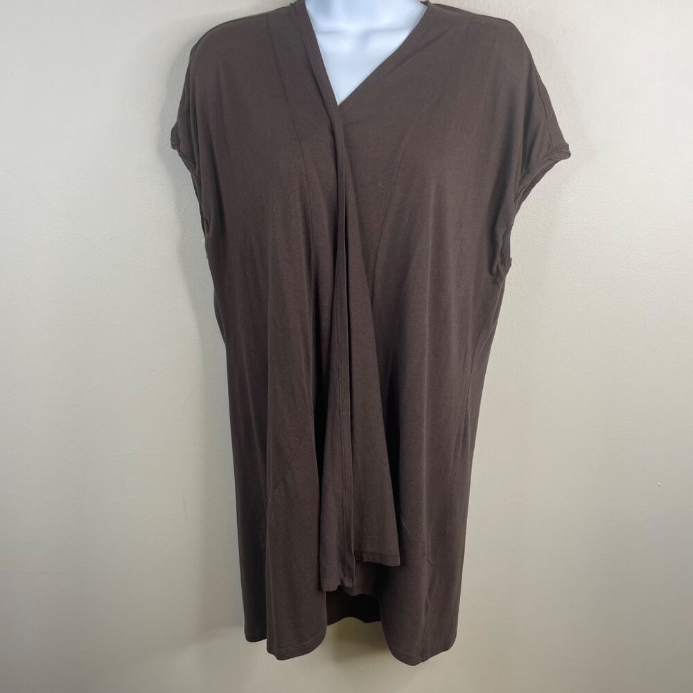 Vintage Cato Womens Longline‎ Open Cardigan Topper NWOT Large Chocolate Brown